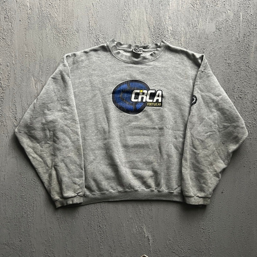 Vintage CIRCA Sweatshirt XL Grey 1990s Skateboarding